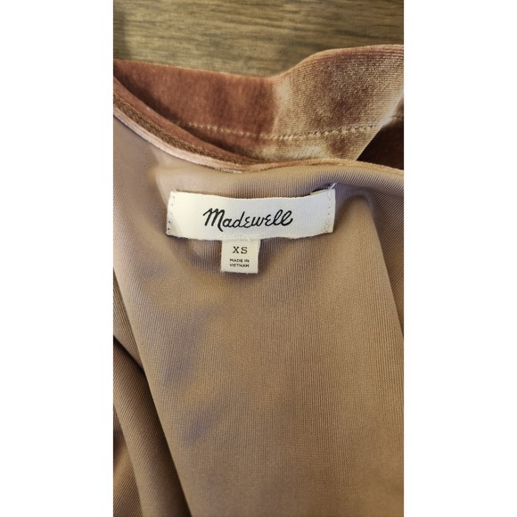 Madewell Velvet Ballet Wrap Long Sleeve Top Blush Rose Pink XS NEW - Picture 6 of 9